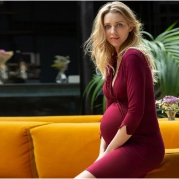 Kismama és szoptatós hálóing CacheCoeur Milk s bordó