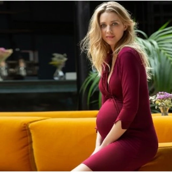Kismama és szoptatós hálóing CacheCoeur Milk s bordó